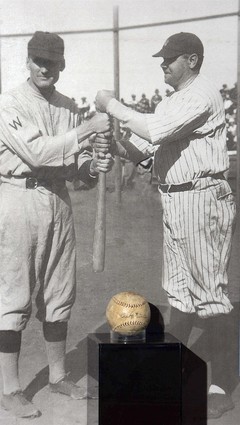 Walter Johnson, Babe Ruth with bat