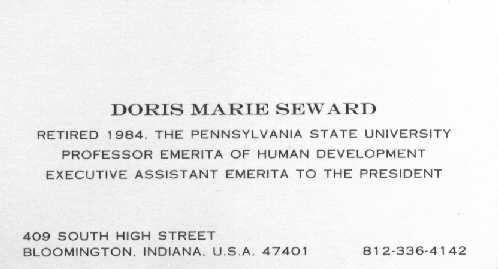 Doris' card