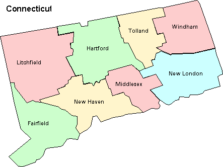 Connecticut map