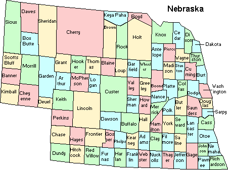 Nebraska map