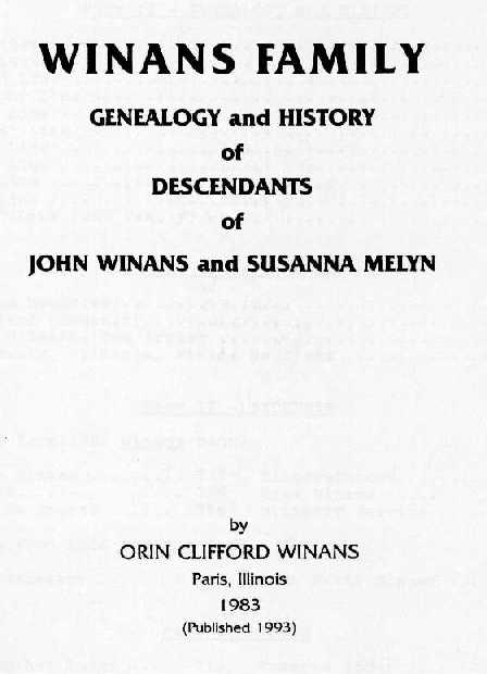 Winans Family title page